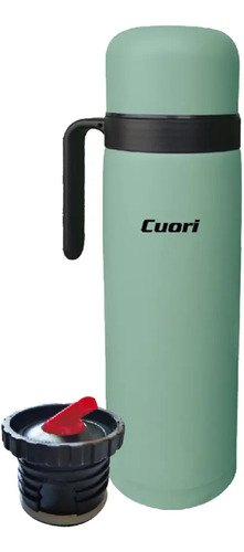 Termo Cuori 1 Lt Acero Inox Con Asa Tapon Cebador Tero Color Verde Claro