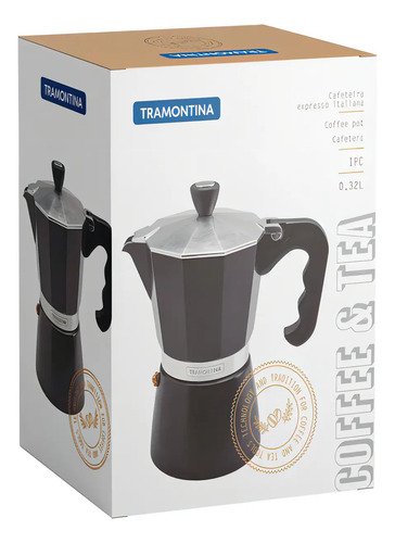 Cafetera Espresso Italiana Tramontina Coffee & Tea De 320 Ml, Color Negro - Imagen 7