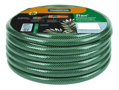 Manguera De Jardín Flexible Tramontina De 3 Capas, 20 Metros Negro