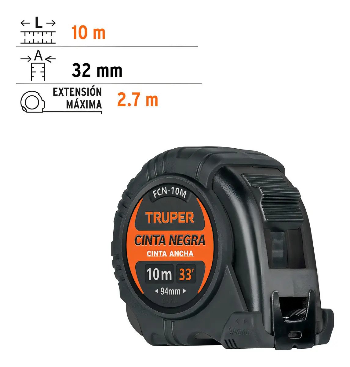 Cinta Métrica Contra Impactos 10 M, 32 Mm, Truper 103057 - Imagen 3