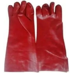 Guante De Goma Pvc Rojo De 40cm De Largo - Tyt