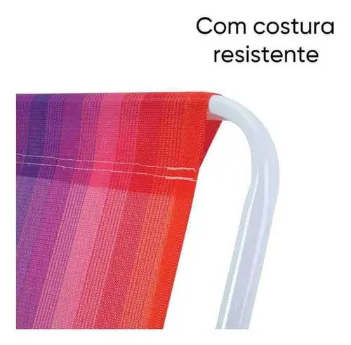 Silla De Playa, Porche, Piscina Alta De Acero, 110 Kg, Color: Rojo - Imagen 4