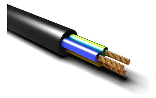 Cable Bajo Goma 3x2 Mm Negro - Precio Por Metro - Tyt Negro