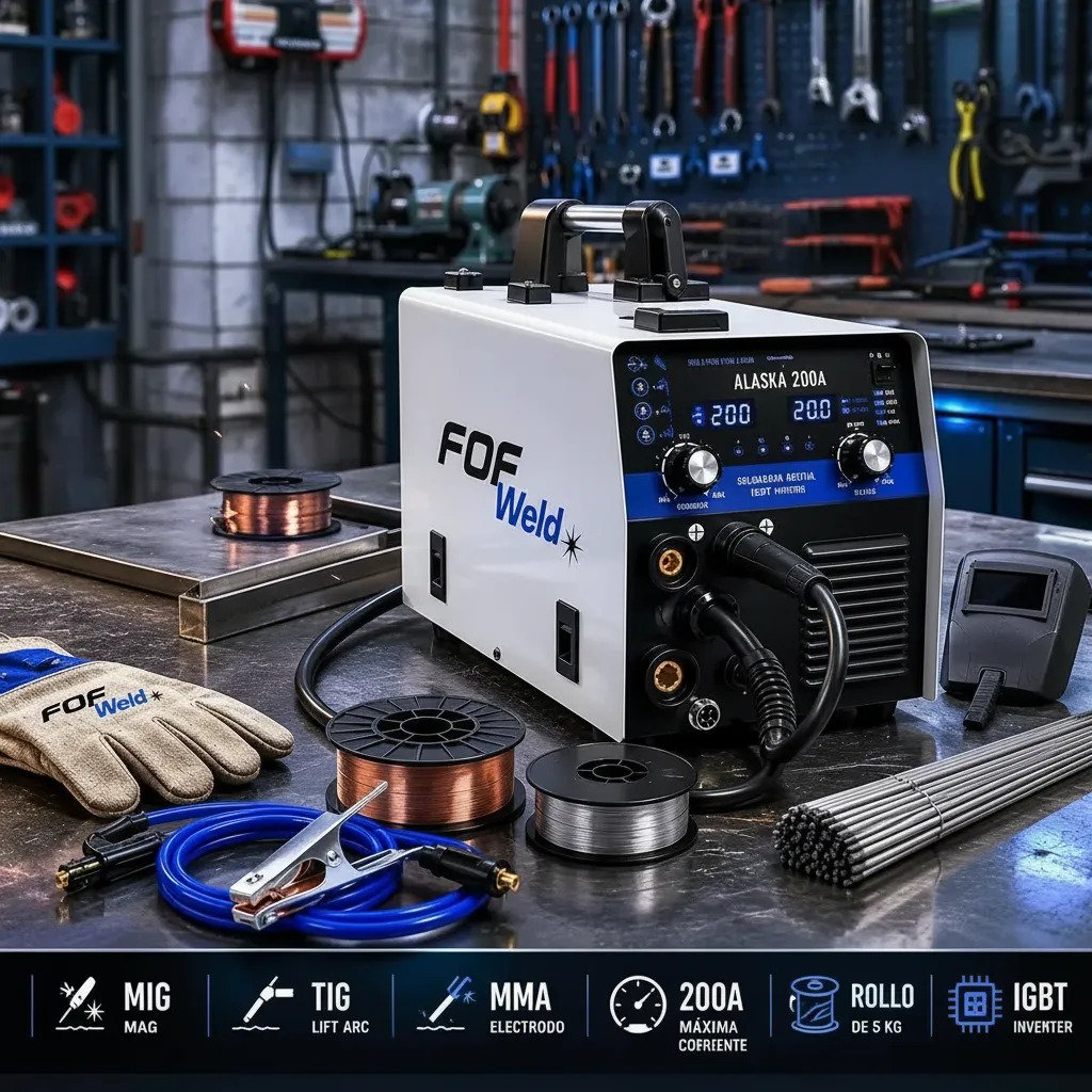 Soldadora Mig Mag Flux Electrodo Tig Con Y Sin Gas 200a Weld Amarillo