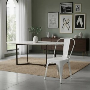 Silla Tolix Metal Comedor Living Importadas - Blanco
