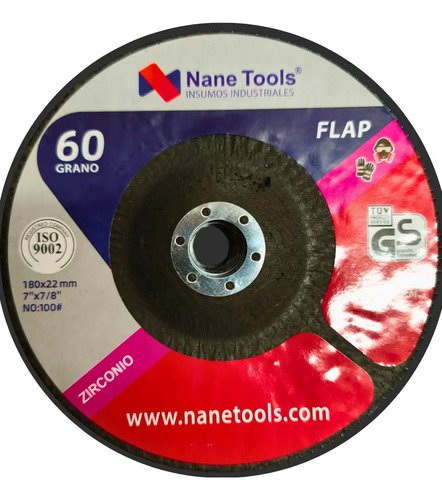 Disco Flap Zirconio 180mm G80 Color Negro
