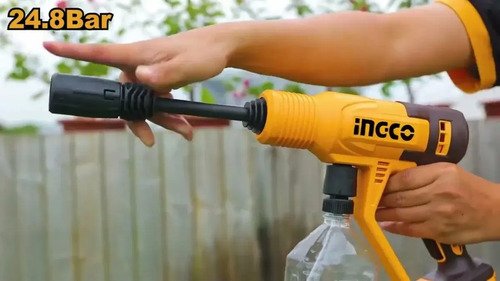 Hidrolavadora Lavadora Presión Inalámbrica Sin/ Bat Ingco Amarillo - Imagen 4