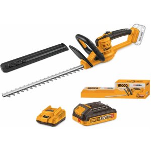 Corta Cerco 20v 2 Baterias 2.0ah Y Cargador Ingco Amarillo