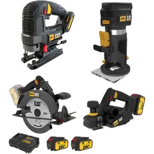 Kit Cat 18v Caladora Circular Garlopa Fresadora 2 Baterias