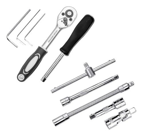 Caja De Herramientas Univex 46 Piezas Set Llave Tubo Criquet Negro - Imagen 6