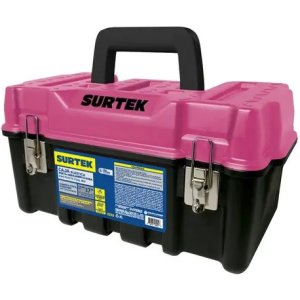 Caja De Herramientas Broches Metalicos Porta Candados Surtek Rosa