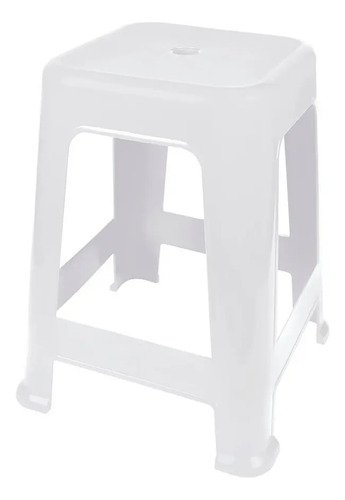 Taburete De Plástico Mor, Modelo Bela Vista, Soporta Hasta 120 Kg, Color: Blanco - Imagen 2