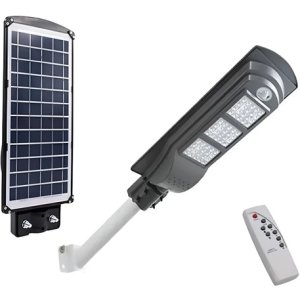 Foco Solar Led 20w Exterior C/ Sensor Y Control+ Brazo Metal