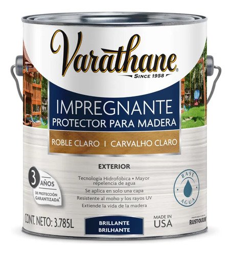 Protector Varathane Raincoat Base Agua Roble Claro 3.785lt Roble Claro Brillante