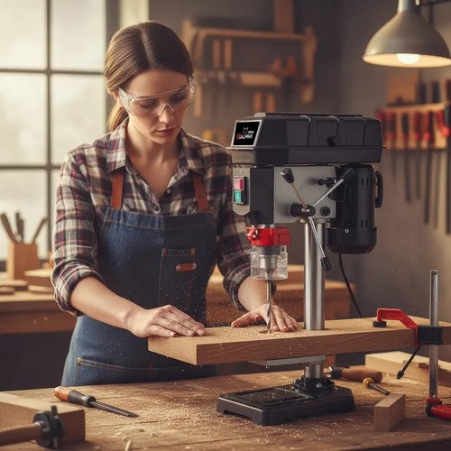Taladro De Banco Alpha Pro 500w 16mm C/interr Tb716x Rojo - Imagen 3