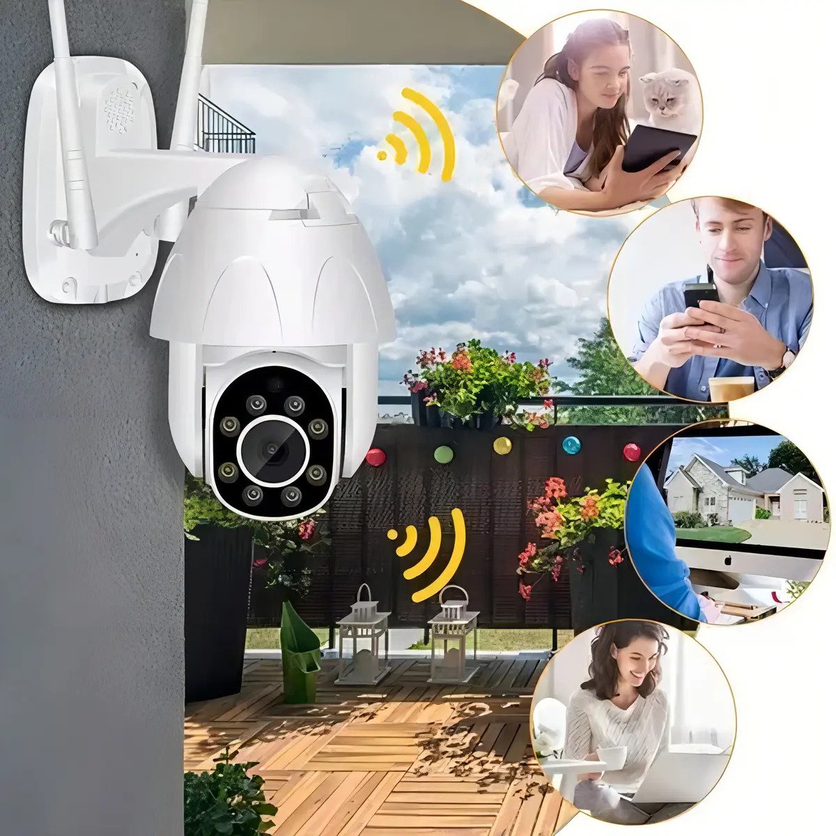 Cámara Ip Adkar De Seguridad Exterior Inalámbrica 1080p Con Wi-fi Y Visión Nocturna Blanco - Imagen 5