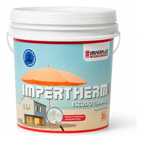 Impertherm 20kg - Pintura Termica Impermeabilizante - Blanco Blanco Brillante