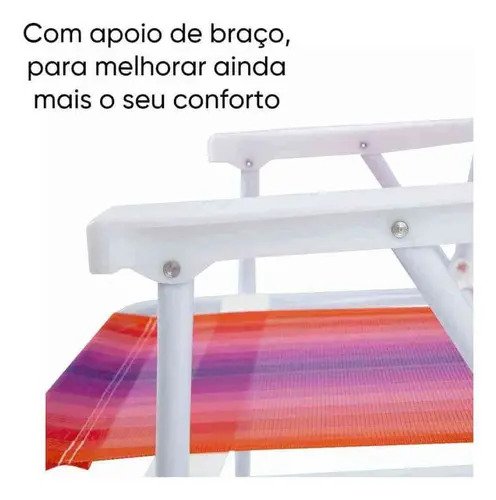 Silla De Playa, Porche, Piscina Alta De Acero, 110 Kg, Color: Rojo - Imagen 3
