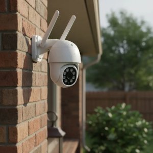 Cámara Ip Adkar De Seguridad Exterior Inalámbrica 1080p Con Wi-fi Y Visión Nocturna Blanco