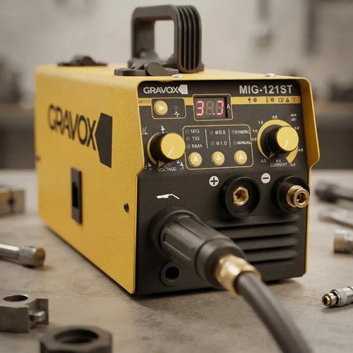 Soldadora Digital 3 En 1 Mig/mma/tig 120a Gravox -tyt Amarillo - Imagen 4
