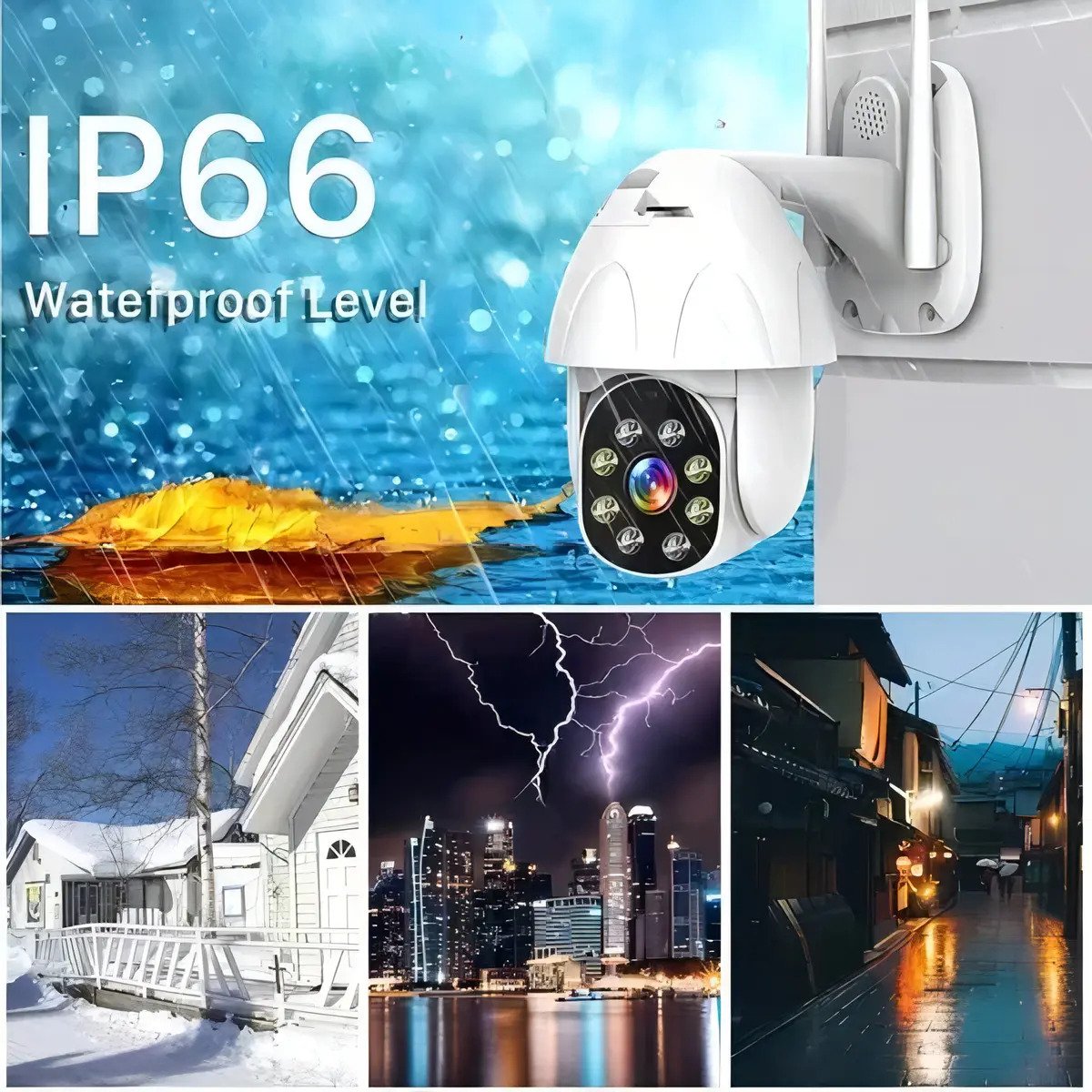 Cámara Ip Adkar De Seguridad Exterior Inalámbrica 1080p Con Wi-fi Y Visión Nocturna Blanco - Imagen 6