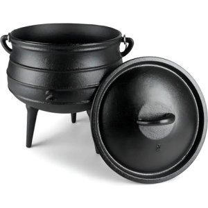 Cacerola Olla De Hierro Fundido 3 Patas 8l Negro