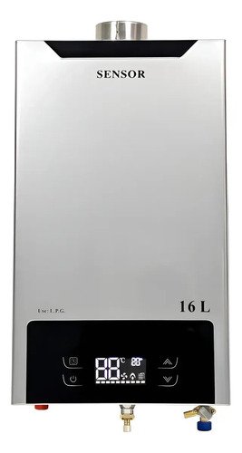 Calentador Instantáneo De 16 Lts Tiro Balanceado Sensor Plateado Glp