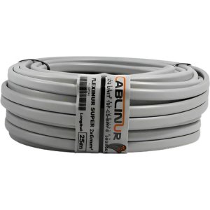 Cable Super Plastico 2x6 25m Cablinur Flsp2x6 Gris Oscuro