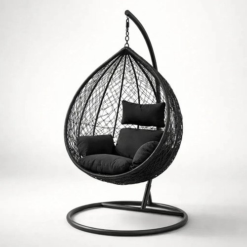 Hamaca Nido Colgante Estructura Metalica Jardín Terraza Lcm Negro Nido - Imagen 11