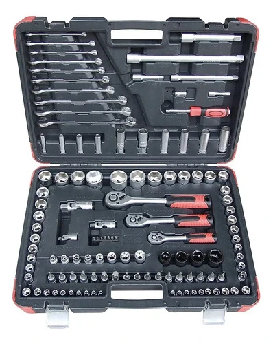 Juego De Dados Encastre 1/2 -1/4 8a32mm 120 Piezas - Tyt Negro