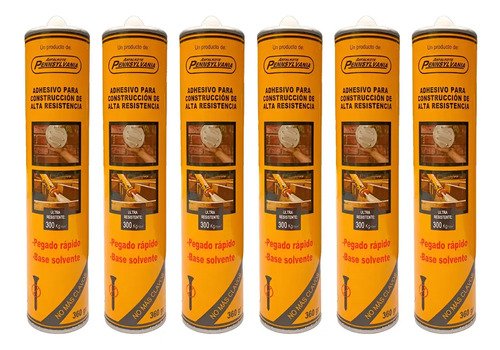 Adhesivo De Montaje Clavo Líquido Pennsylvania 360g 6 Un
