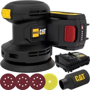 Lijadora Pulidora 125mm Cat + Batería Y Cargador Color Negro Negro