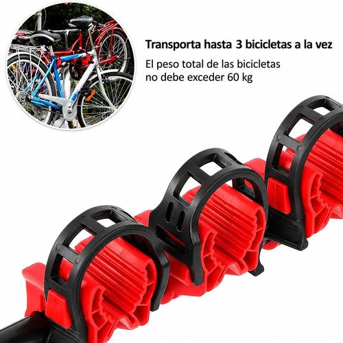 Porta 3 Bicicletas Universal Eoland Trasero Auto Camioneta Soporte Enganche Maletero Rack Bici 3 Unidades Plegable Ciclismo Negro - Imagen 8
