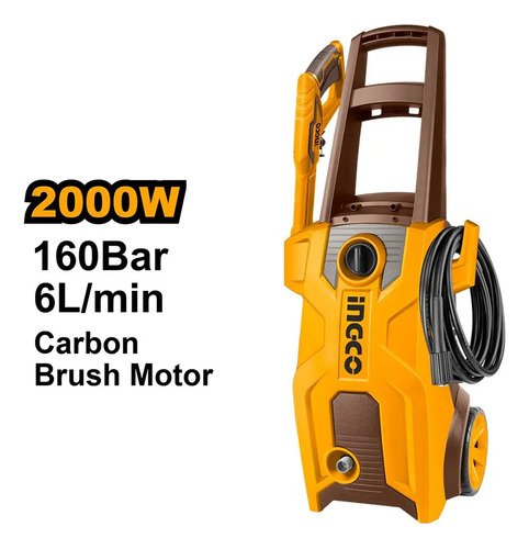 Hidrolavadora Ingco 2000w 160bar 6,0l/min + Accesorios Color Naranja Claro - Imagen 2