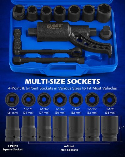 Torque Multiplicador 12 Piezas Fuerza Industrial P/ Camión Azul - Imagen 3