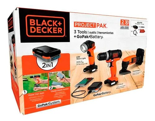 Kit Taladro Sierra Lijadora Linterna Batería Black Decker Bdck502c1 - Imagen 5