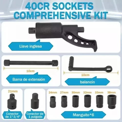 Torque Multiplicador Fuerza Industrial 8 Dados Llave De Tors Azul - Imagen 5