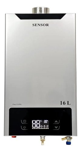 Calentador Instantáneo De 16 Ltstiro Balanceado Sensor Plateado Glp