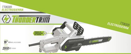 Motosierra Eléctrica Thundertrim De 2000w Para Jardines Con Espada De 16 Gris 50 Hz - Imagen 2