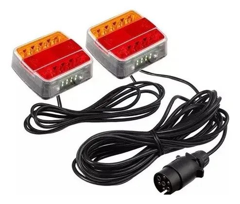 Kit Faroles Trasero Para Trailer Luz Alto Brillo Ambos Lados Amarillo Y Rojo