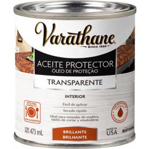 Aceite Protector P/ Madera Varathane 473ml Apto P/ Alimentos Transparente Brillante