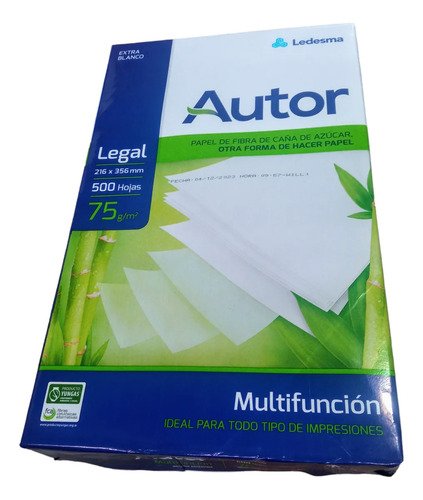 Ledesma Resmas A4 Autor 500 Hojas 75 Gramos 216x356mm Color Blanco - Imagen 9