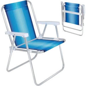 Sillas Plegables Playera Alta Aluminio Mor 2101 Color Azul