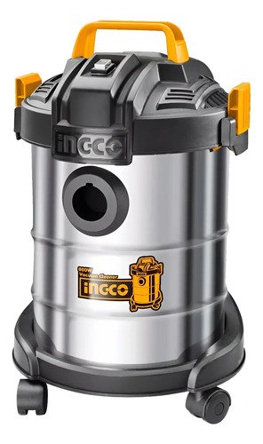 Aspiradora 12lt 800w Seco Humedo Ingco Tacho Inoxidable- Plateado