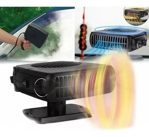 Desempañador Caloventilador Frio Calor Para Auto 12v Tyt Negro