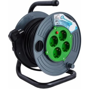 Alargue Electrico Enrrollador 16 A Cable 25 M 4 Tomas Schuko