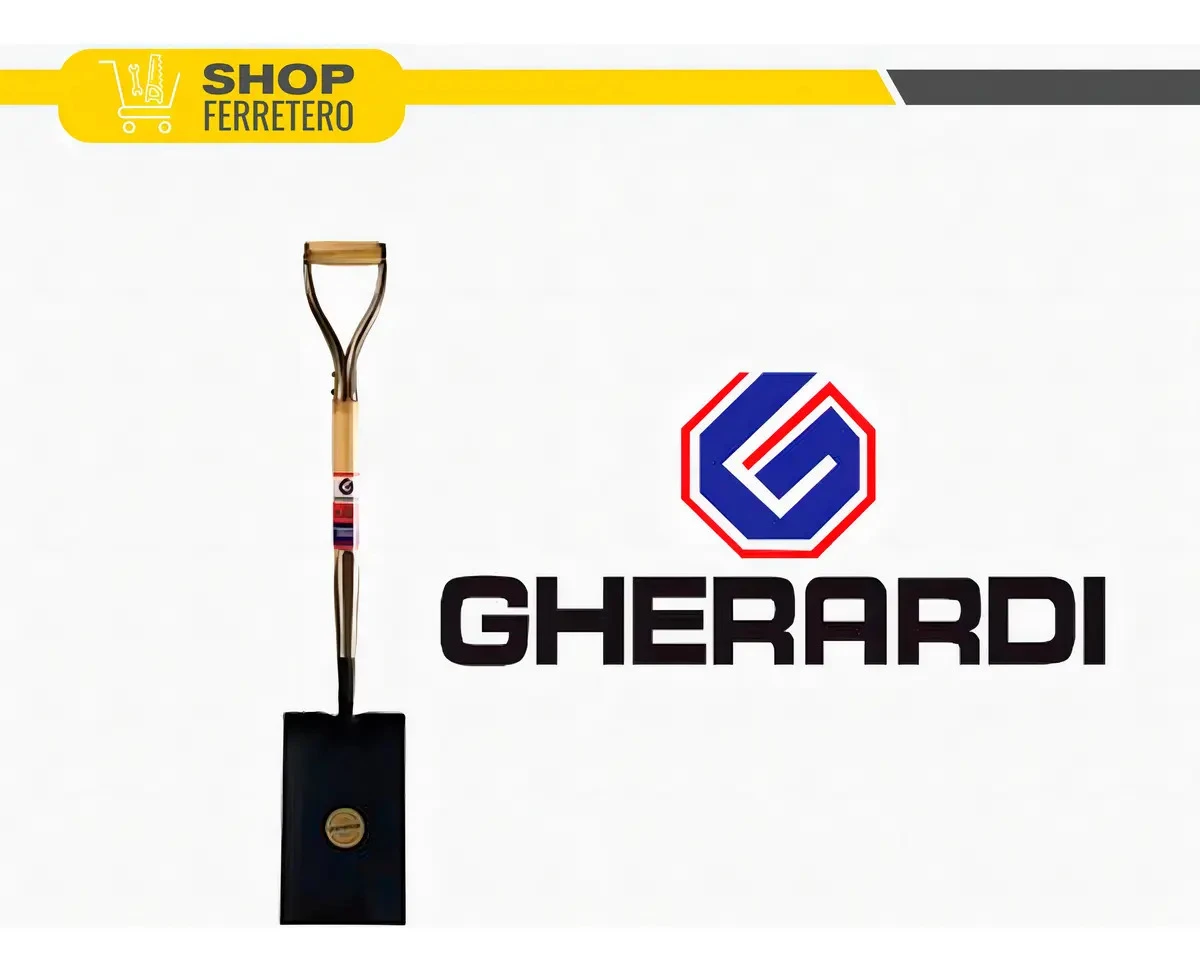 Pala Jardinería Gherardi Punta Recta Mango Madera 77cm Marrón Claro - Imagen 5