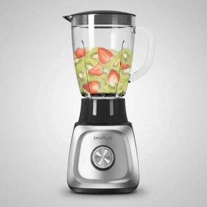Licuadora Smartlife Jarra Vidrio 1.5l 600w 5 Vel + Pulso Color Acero Inoxidable