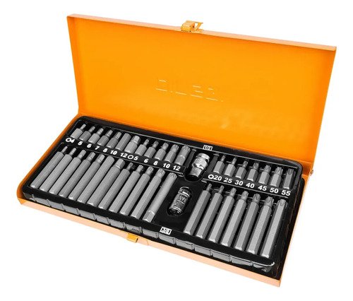 Juego Dados Torx/allen/multidentado 40 Pzas Dingqi Dq68001 Amarillo