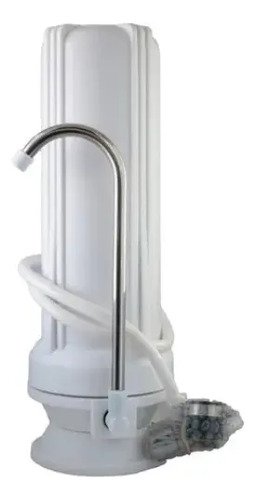Purificador De Agua Plástico Sobre Mesada Con Filtro Carbón Blanco